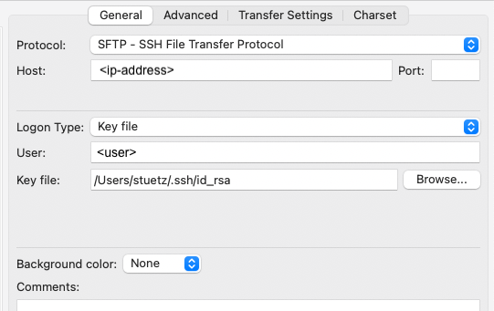 login with filezilla